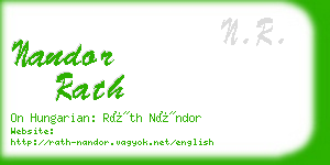 nandor rath business card
